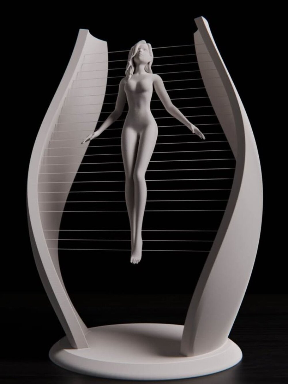 Floating Woman Sculpture – Modern Illusion Art Decor